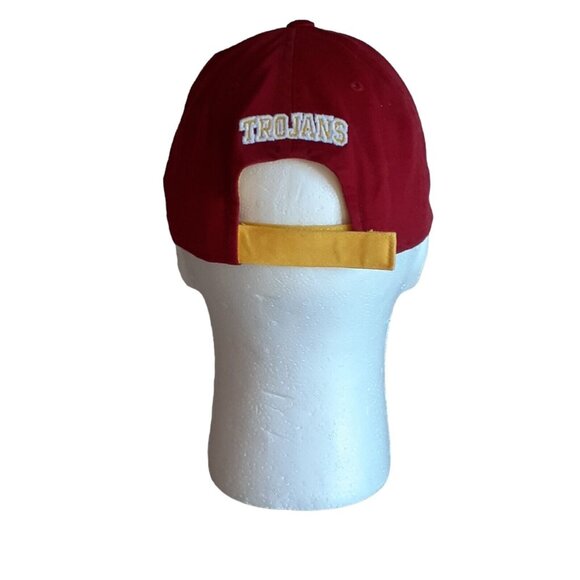 Red Trojans Official USC Hat with California Grizzly Bear Hook Loop Adjustable